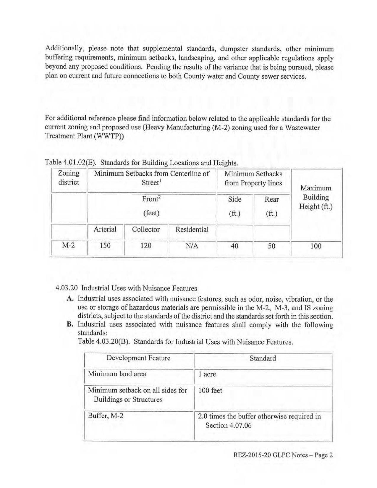 Applicatble standards for heavy manufacturing and a wastewater treatment plant
