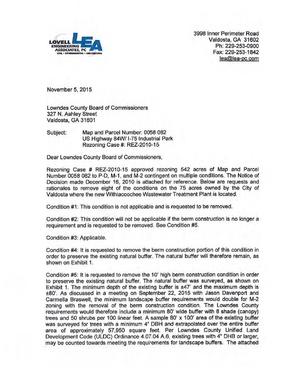 [Lovell Engineering request to remove conditions (1 of 2)]