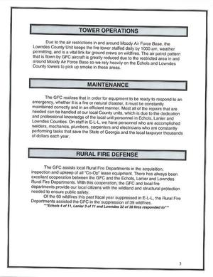 [Tower, Maintenance, and Rural Fire Defense]