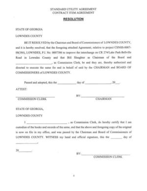 [STANDARD UTILITY AGREEMENT]