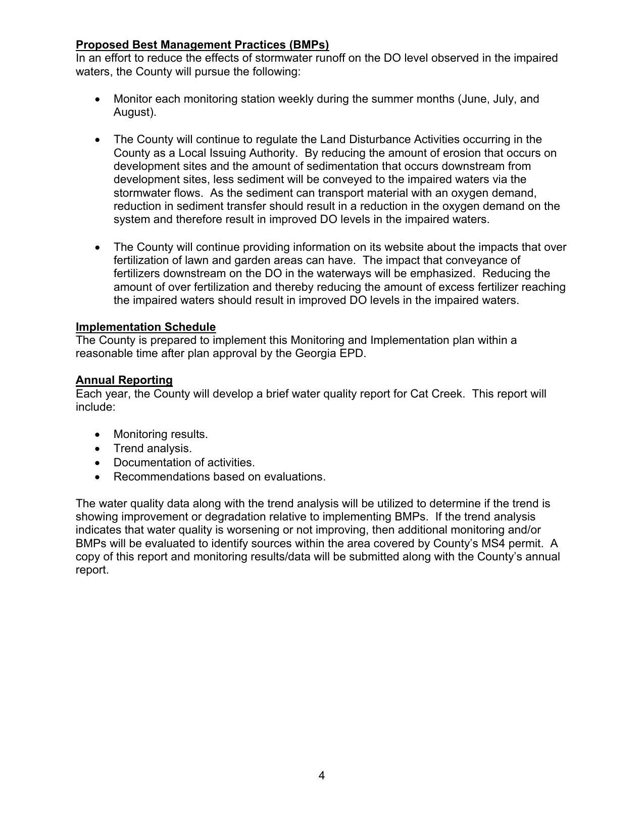 Proposed Best Management Practices (BMPs)