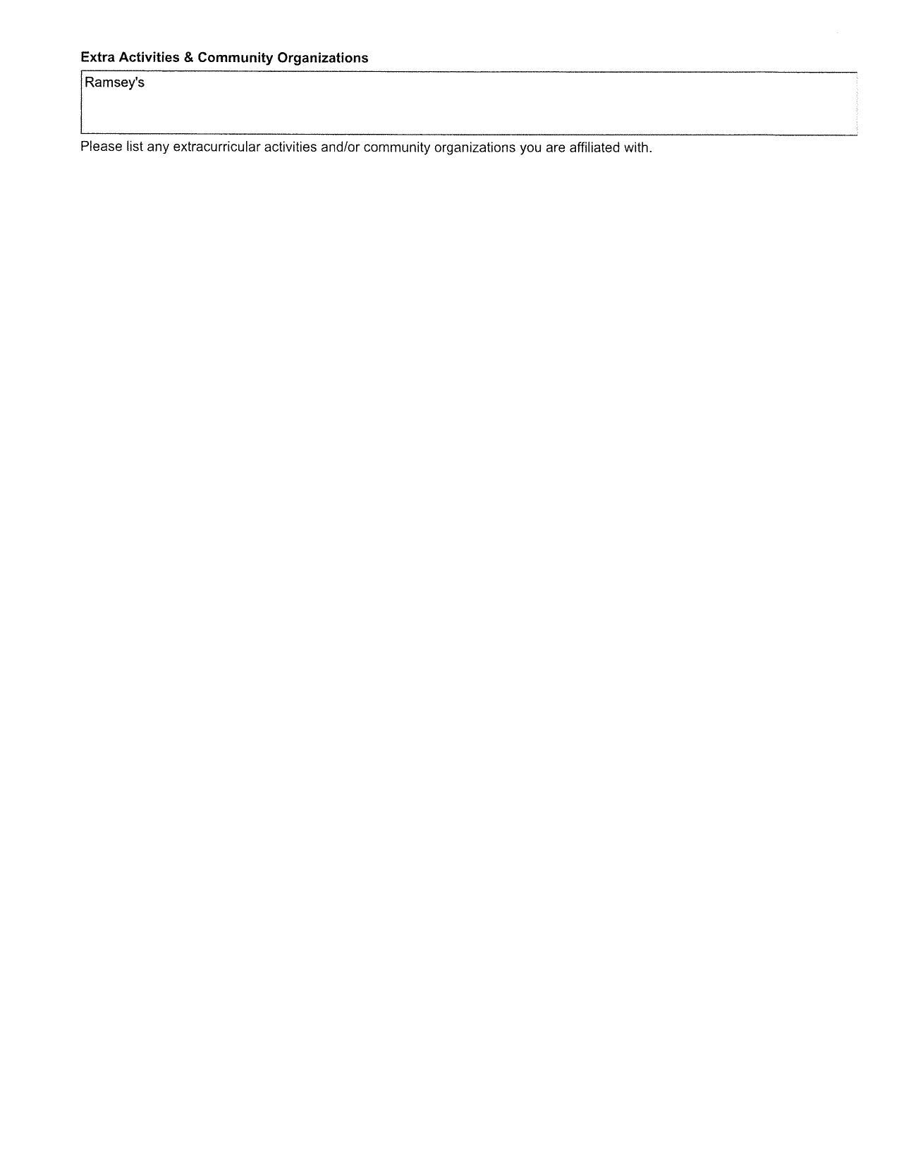 Extra Activities & Community Organizations