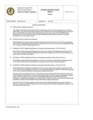 [21. Compliance with DOJ regulations pertaining to civil rights and nondiscrimination - 28 C.F.R. Part 42]