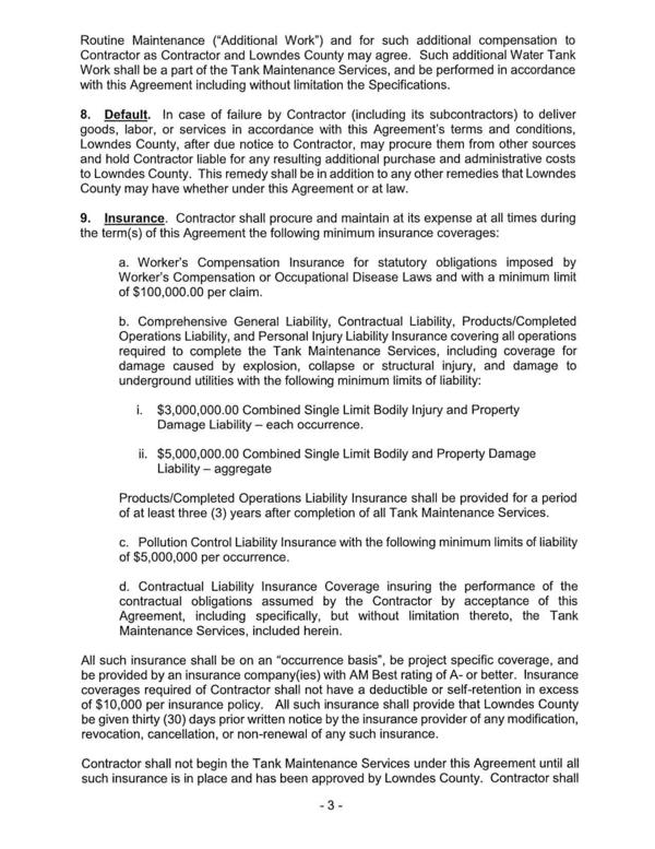 Lowndes County, after due notice to Contractor, may procure them from other sources