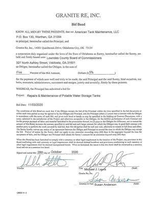 [Five Percent of the Bid Amount, Dollars (§ 5% )]