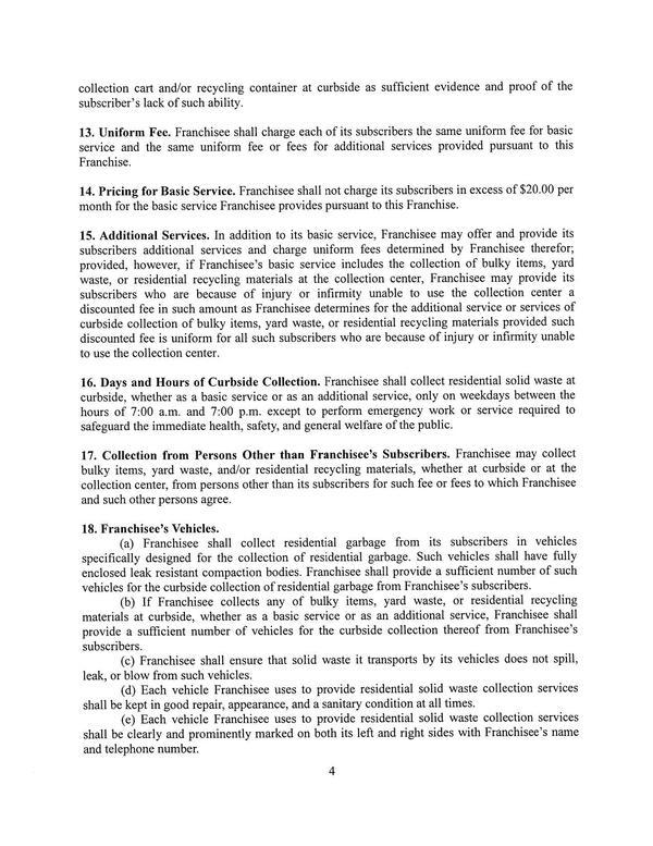 enclosed leak resistant compaction bodies. Franchisee shall provide a sufficient number of such