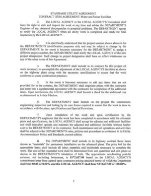 [STANDARD UTILITY AGREEMENT]