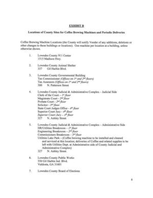 [Exhibit B: Locations of County Sites]