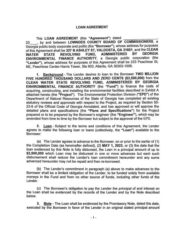 LOAN AGREEMENT details