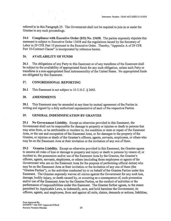 Funds, Reporting, Amendments, Idemnification by Grantee