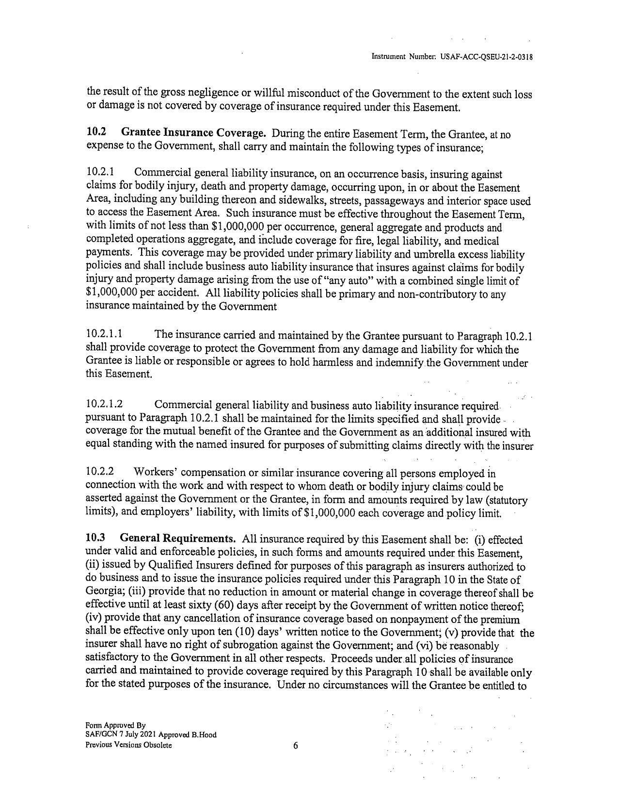 Grantee Insurance, General Requirements