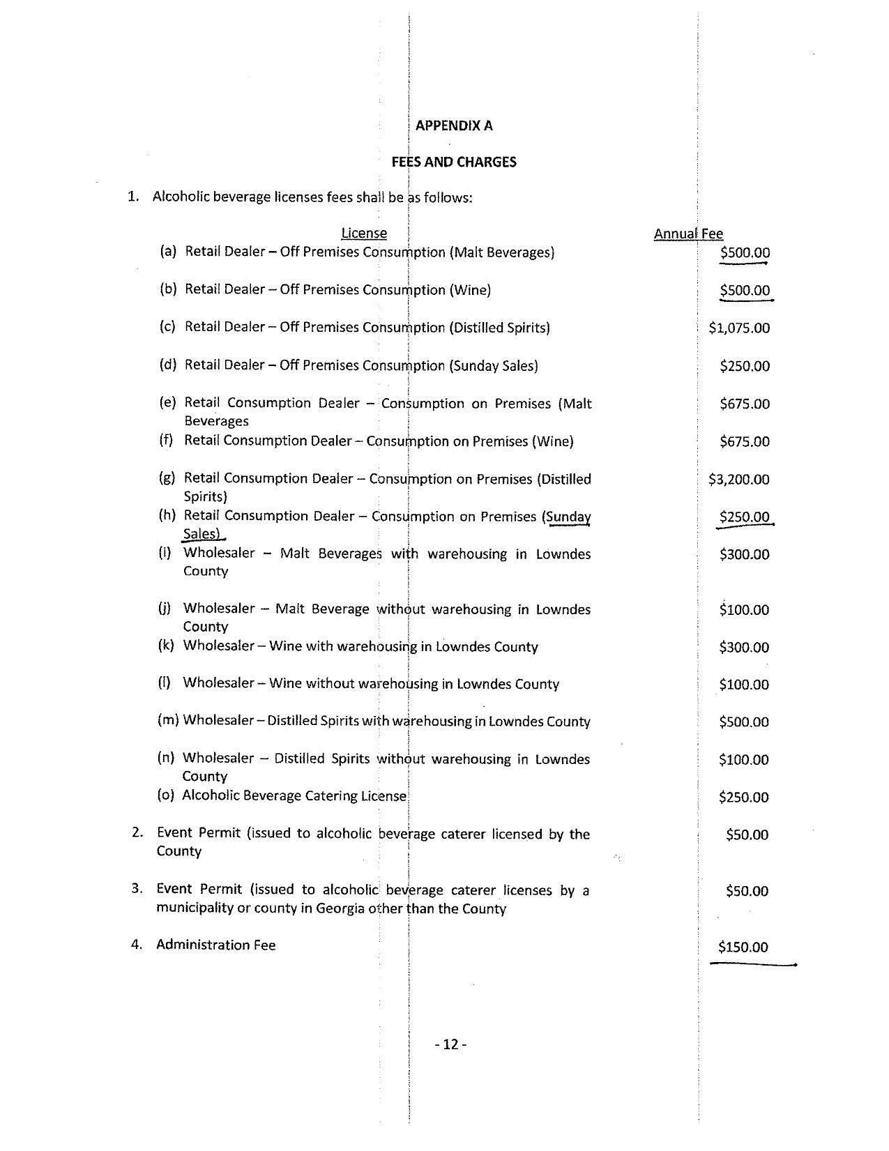 Fees and charges: $500 + $500 + 250 + 150