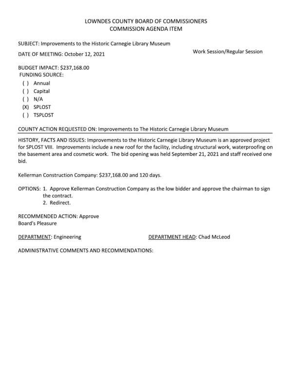 [BUDGET IMPACT: $237,168.00, SPLOST VIII]