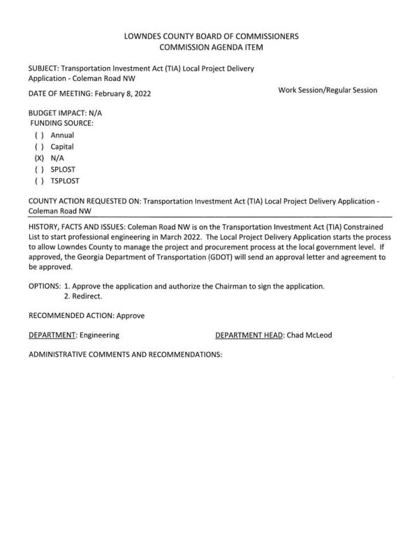 [BUDGET IMPACT: N/A]