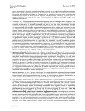 [damages, liabilities or costs arising out of or in any way connected with the Engineer's notifying or failing to notify]