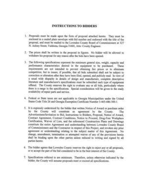 [INSTRUCTIONS TO BIDDERS]