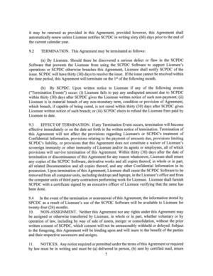 [(b) By SCPDC. Upon written notice to Licensee if any of the following events]