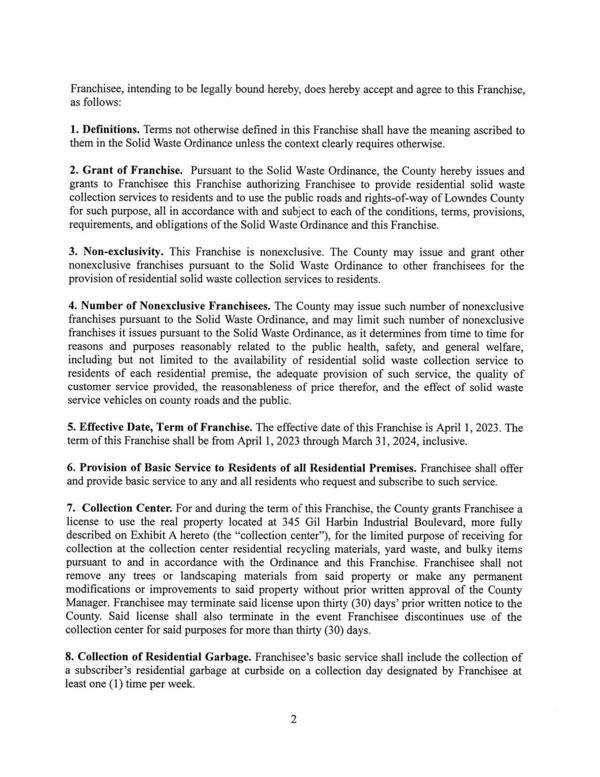 4. Number of Nonexclusive Franchisees. The County may issue such number of nonexclusive