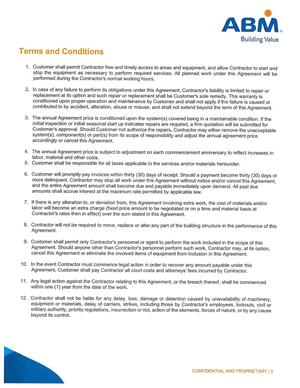 [more delinquent, Contractor may stop all work under this Agreement without notice and/or cancel this Agreement,]