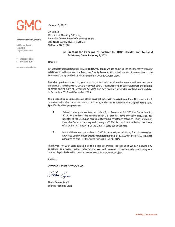 Proposal for Extension of Contract