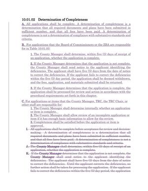 [10.01.02 Determination of Completeness]