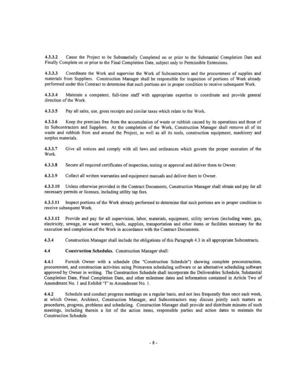 4.3.3.7 Give all notices and comply with all laws and ordinances which govern the proper execution of the