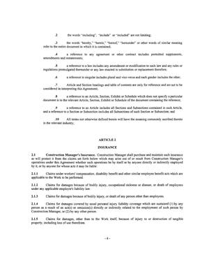 [7 Article and Section headings and table of contents are only for reference and are not to be]