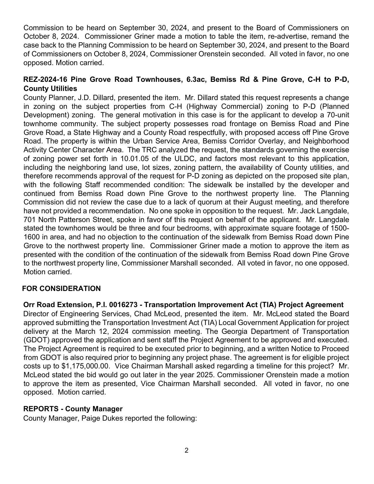 Orr Road Extension, P.I. 0016273 - Transportation Improvement Act (TIA) Project Agreement