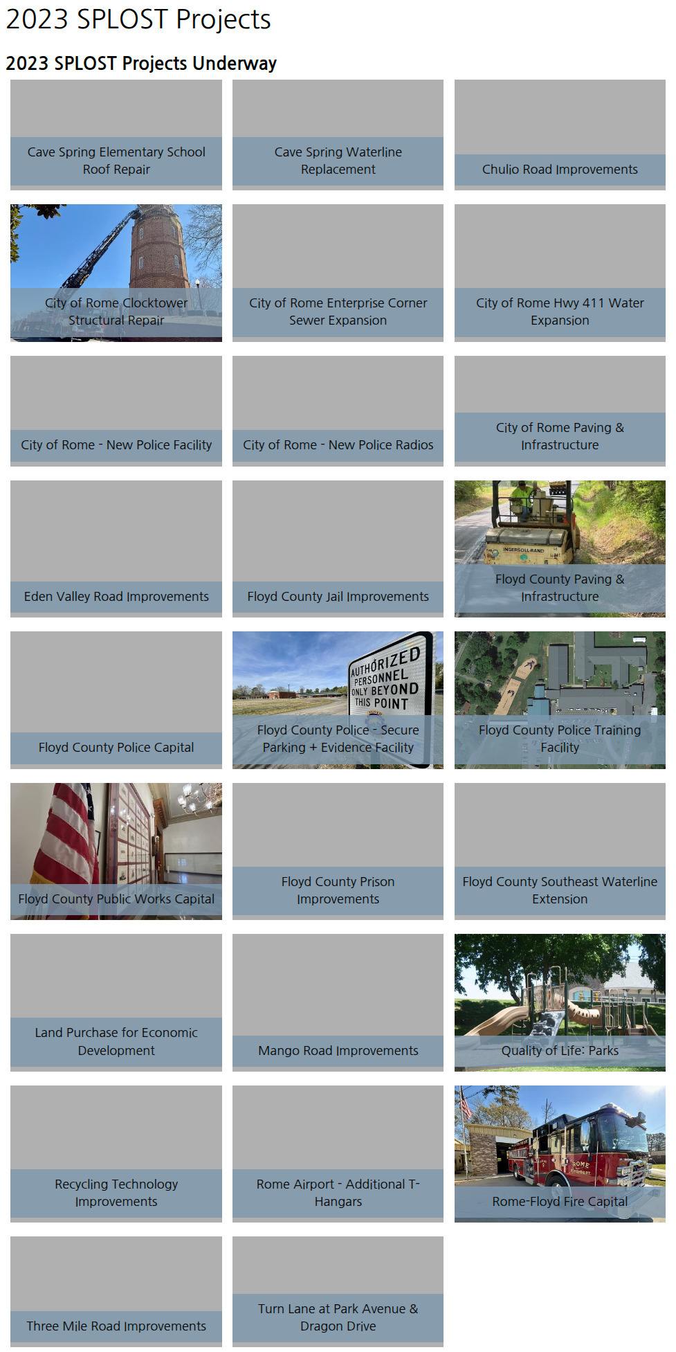 2023 SPLOST Projects Underway