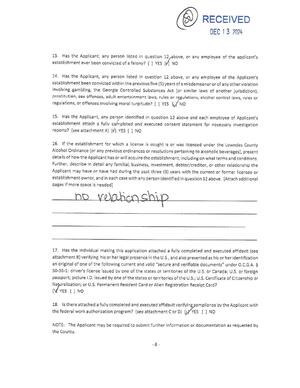 [16, If the establishment for which a license is sought is or was licensed under the Lowndes County]