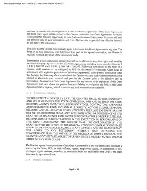 [the State may, upon written notice to the Grantee, terminate this Grant Agreement for cause,]