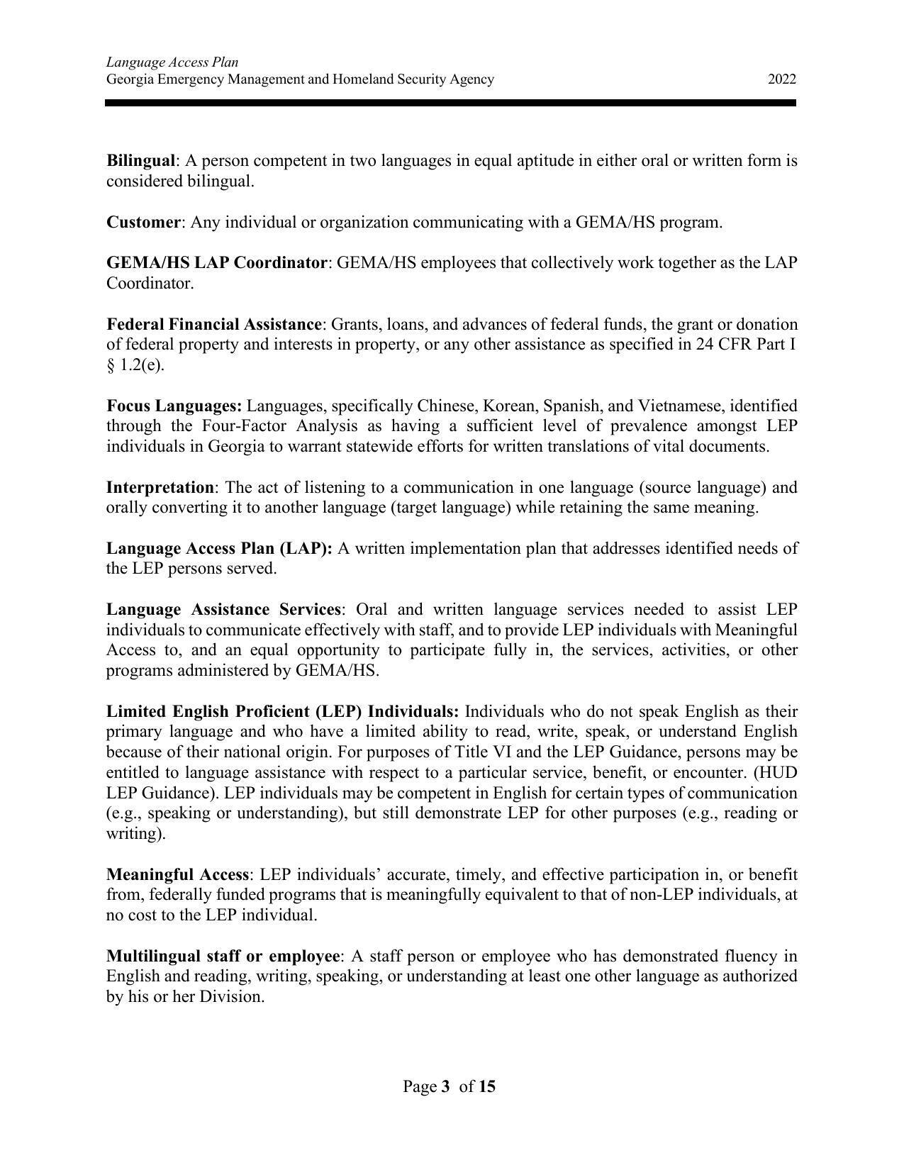 Language Access Plan