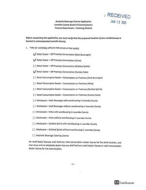 [Alcoholic Beverage License Application JAN | 3 2025]
