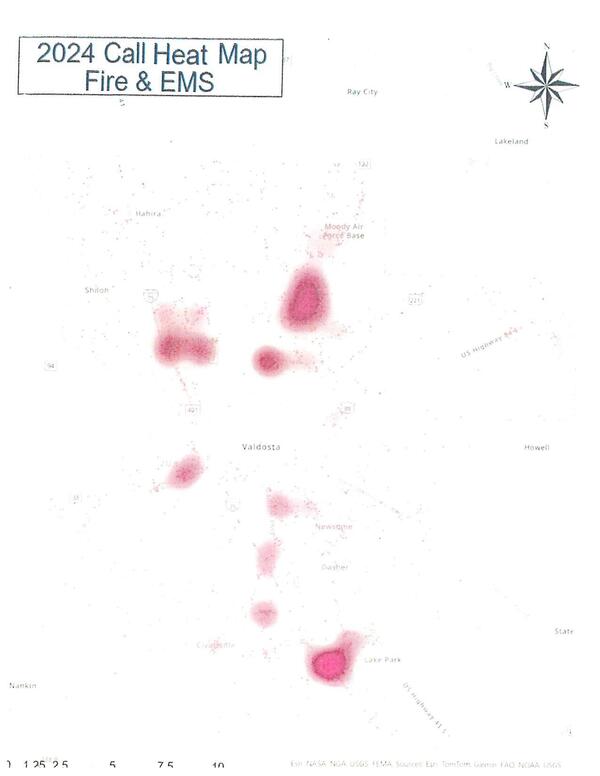 2024 Call Heat Map Fire & EMS