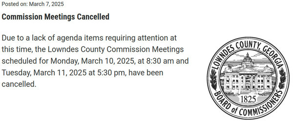 [LCC Meetings Cancelled 2025-03-07]