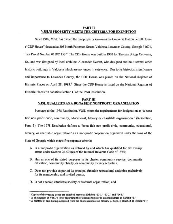 Historic Places,° it satisfies Section C of the 1978 Resolution.