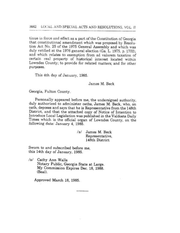 District, and that the attached copy of Notice of Intention to