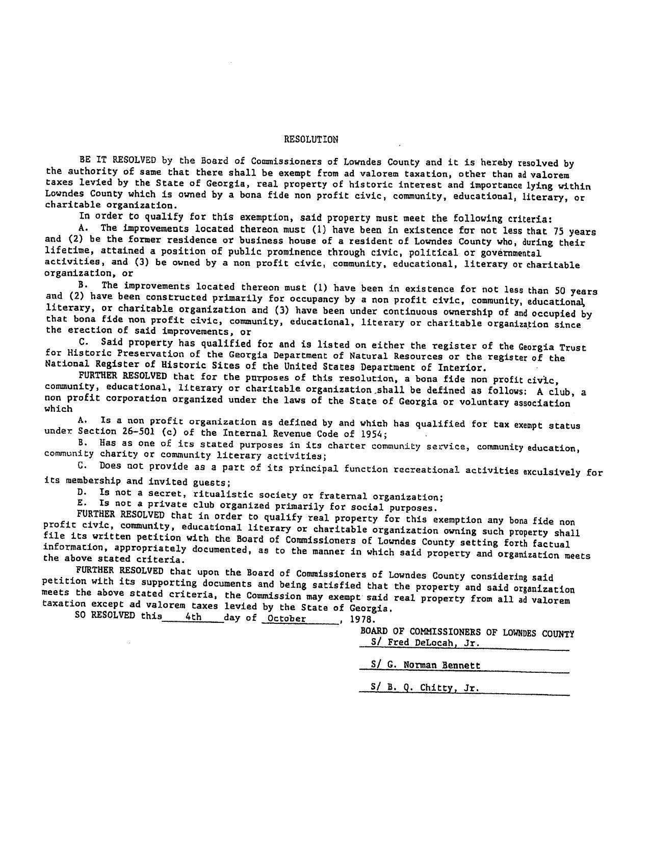 RESOLUTION 1978-10-04