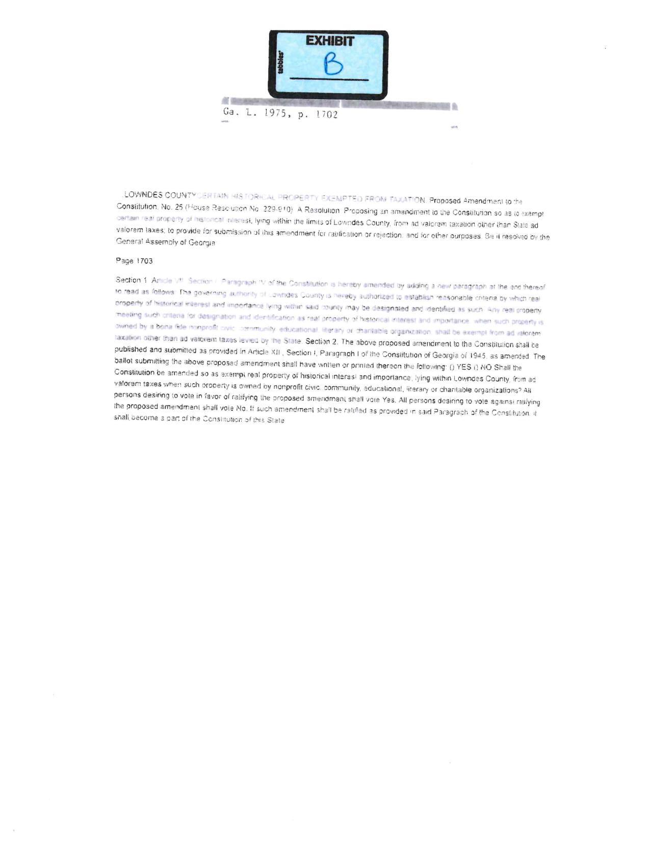 Exhibit B: State Constitutional Amendment