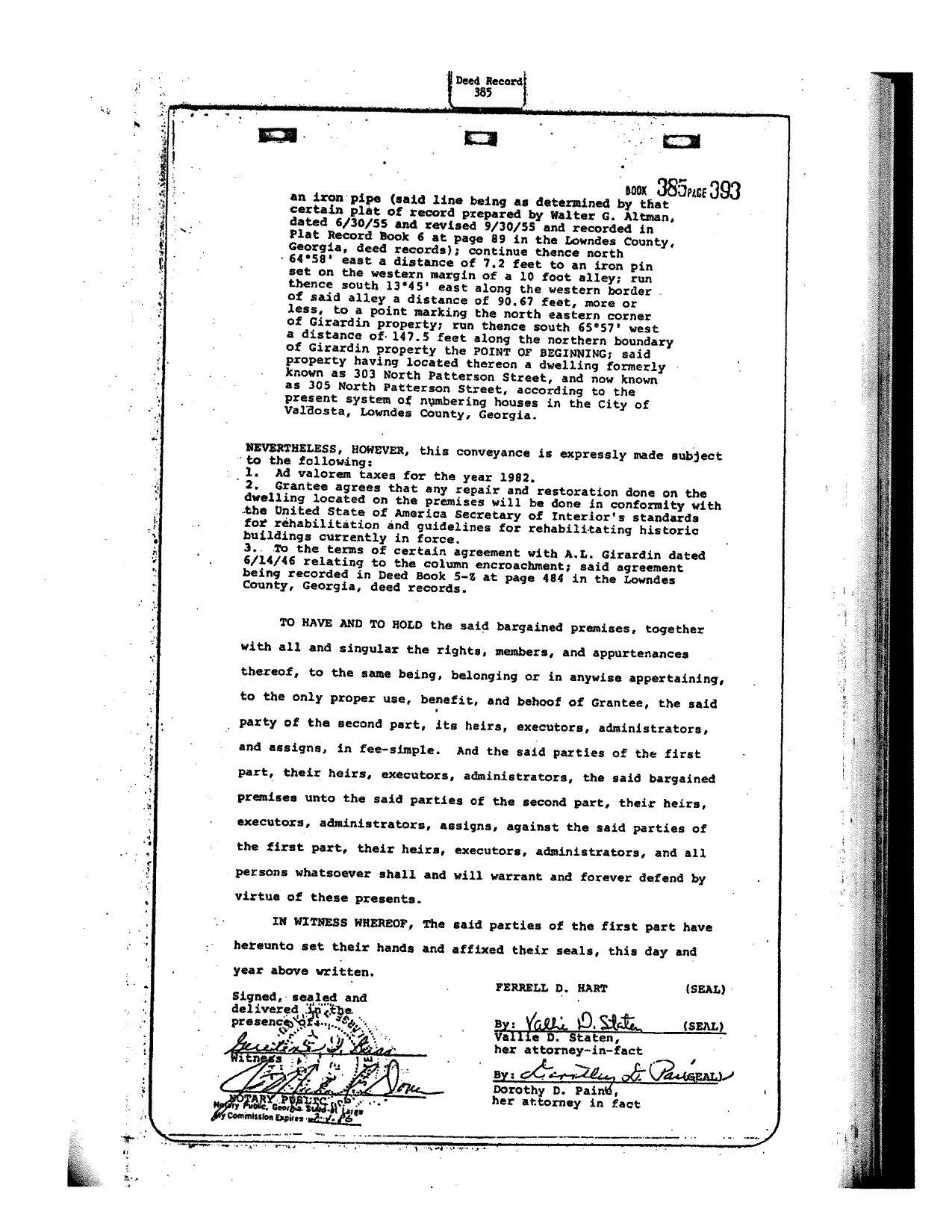 S/14/46 relating to the column encroachment; said agreement
