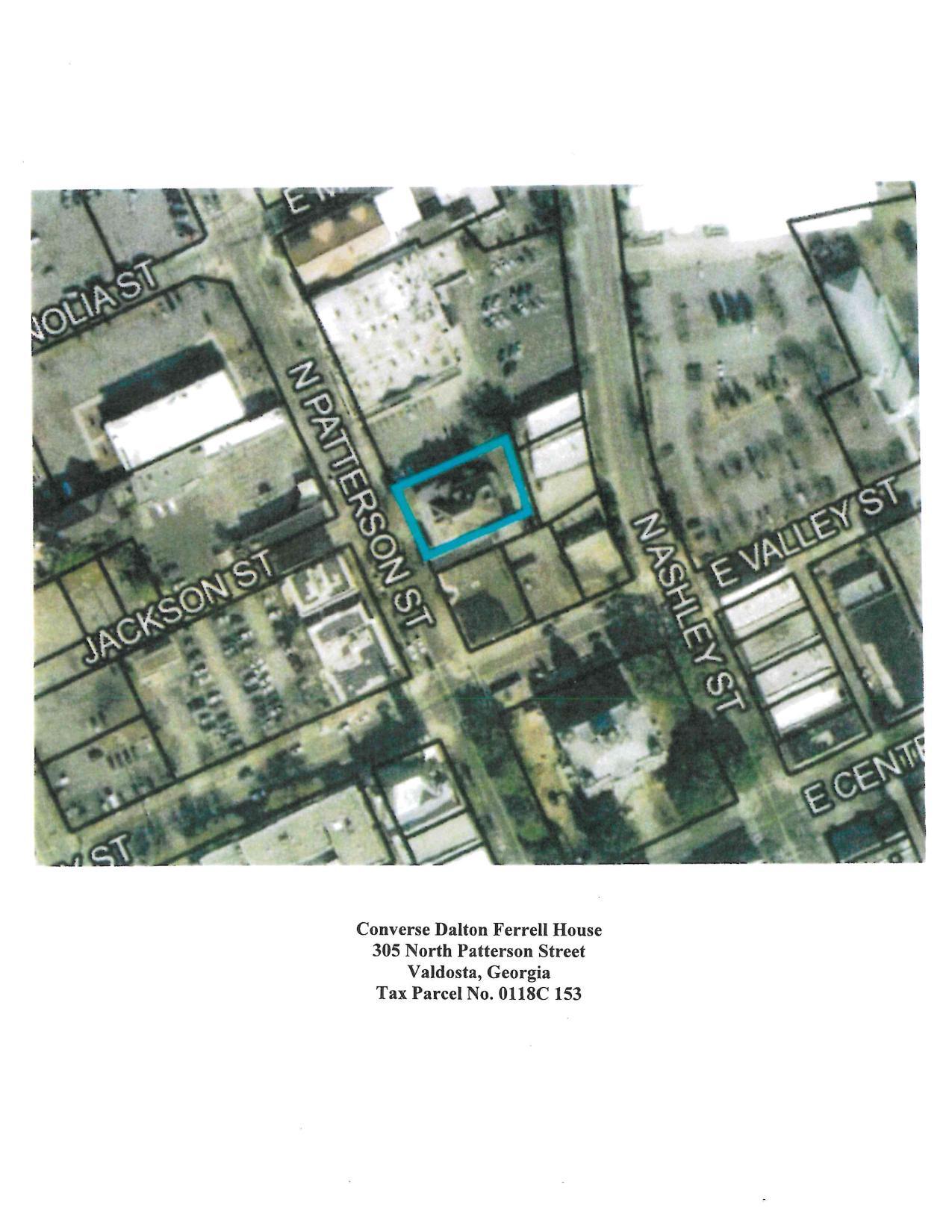 Map: Converse Dalton Ferrell House, 305 North Patterson Street, Valdosta, Georgia, Tax Parcel No. 0118C 153