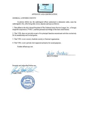 [AFFIDAVIT AND CERTIFICATION]