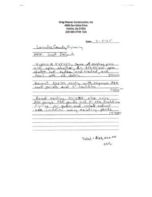 [Bid: Greg Weaver Construction, Inc.]