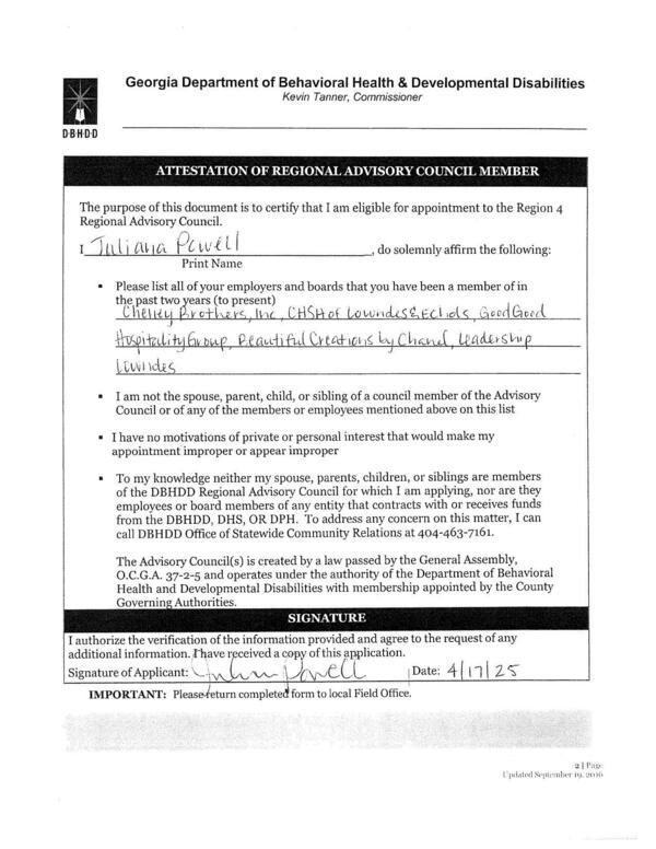 The purpose of this document is to certify that I am eligible for appointment to the Region 4