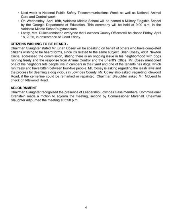 * On Wednesday, April 16th, Valdosta Middle School will be named a Military Flagship School