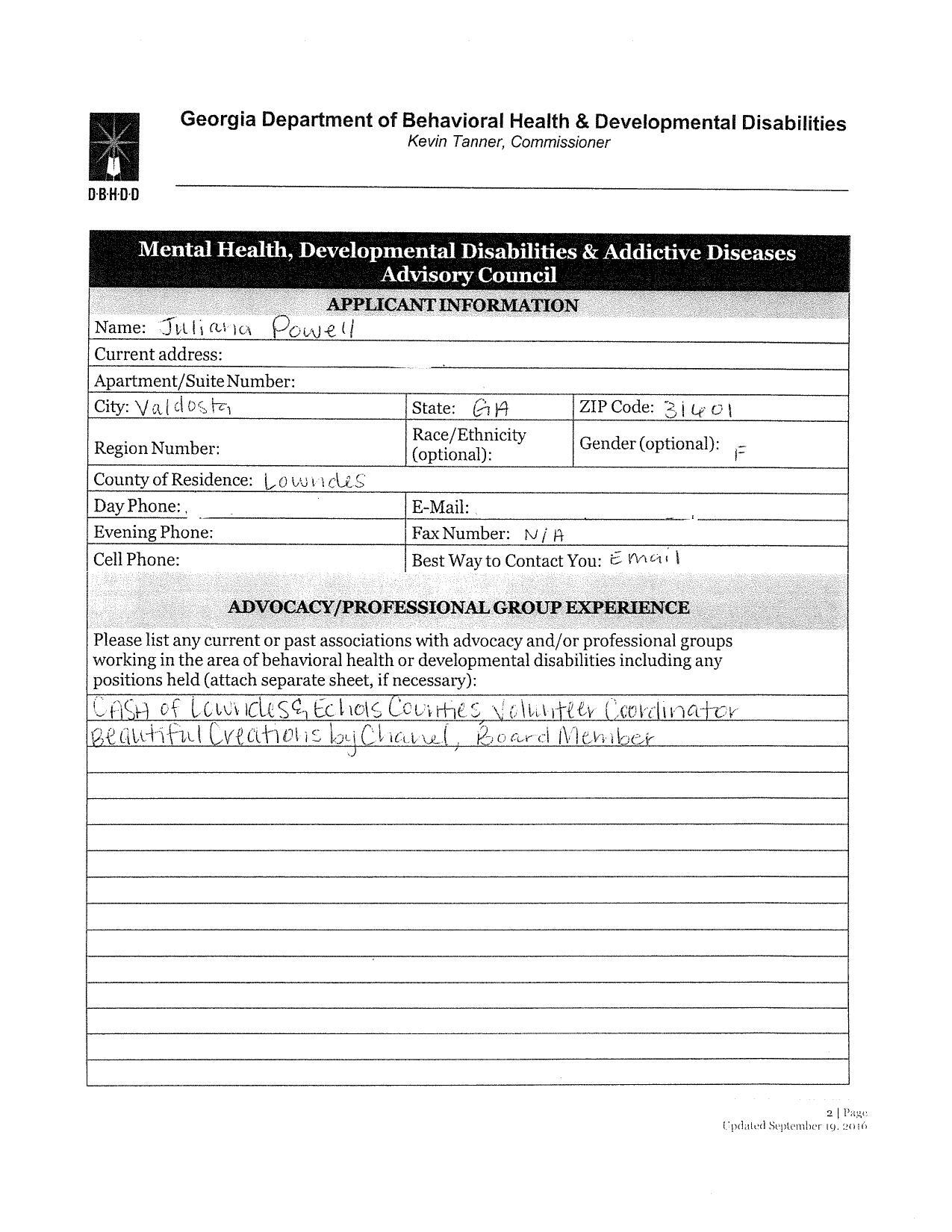 Juliana Powell Application