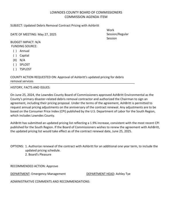 [Ashbritt wants a 1.9% increase, consistent with CPI]