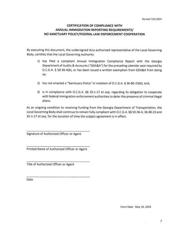 Immigration certification