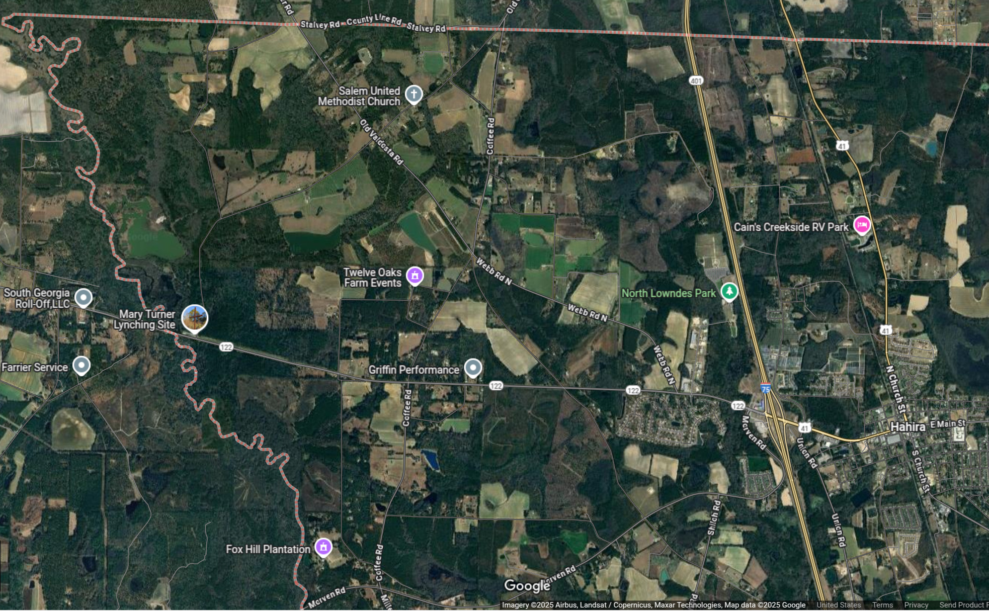 Map: Coffee Road and Webb Road --Google Maps