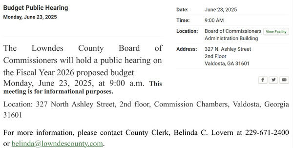 [Budget Public Hearing, Lowndes COunty Commission, 9 AM, 2025-06-23]